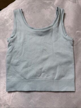 Athleta Ribbed Square-Neck Tank Top - Sage Green